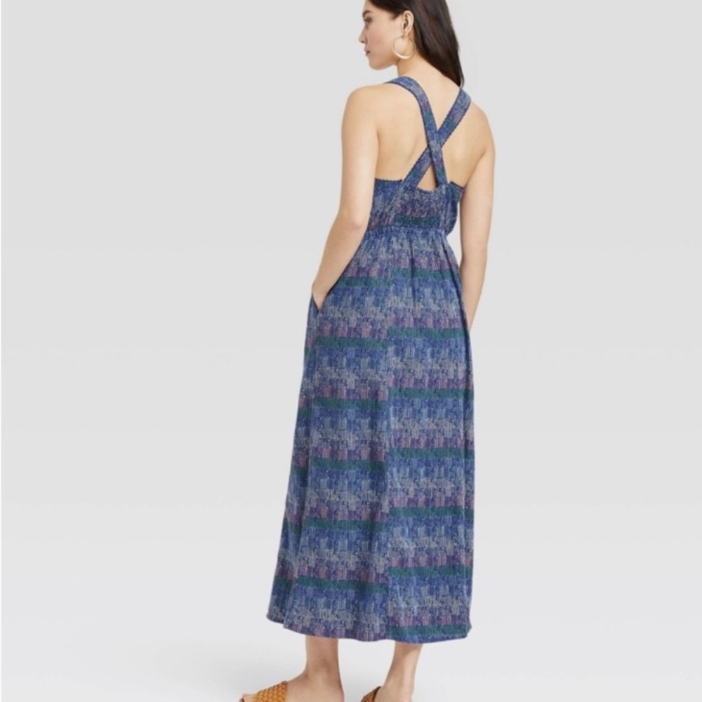 NWOT Universal Thread Linen Maxi Dress w/ Pockets Size XS - Picture 2 of 14